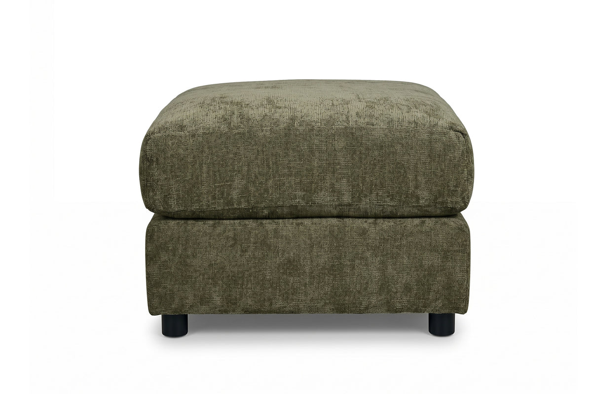 Green Chenille Fabric Modular Ottoman MADDIE