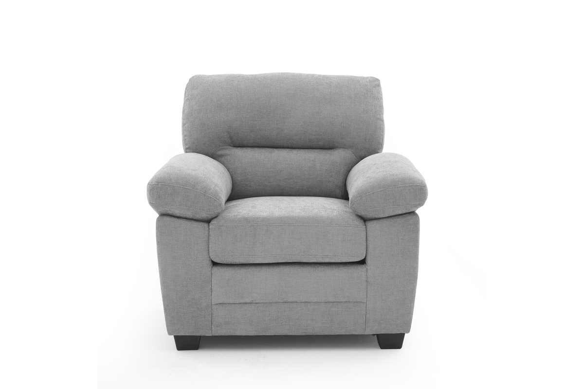 Grey Chenille Fabric 1 Seater Sofa LINCOLN