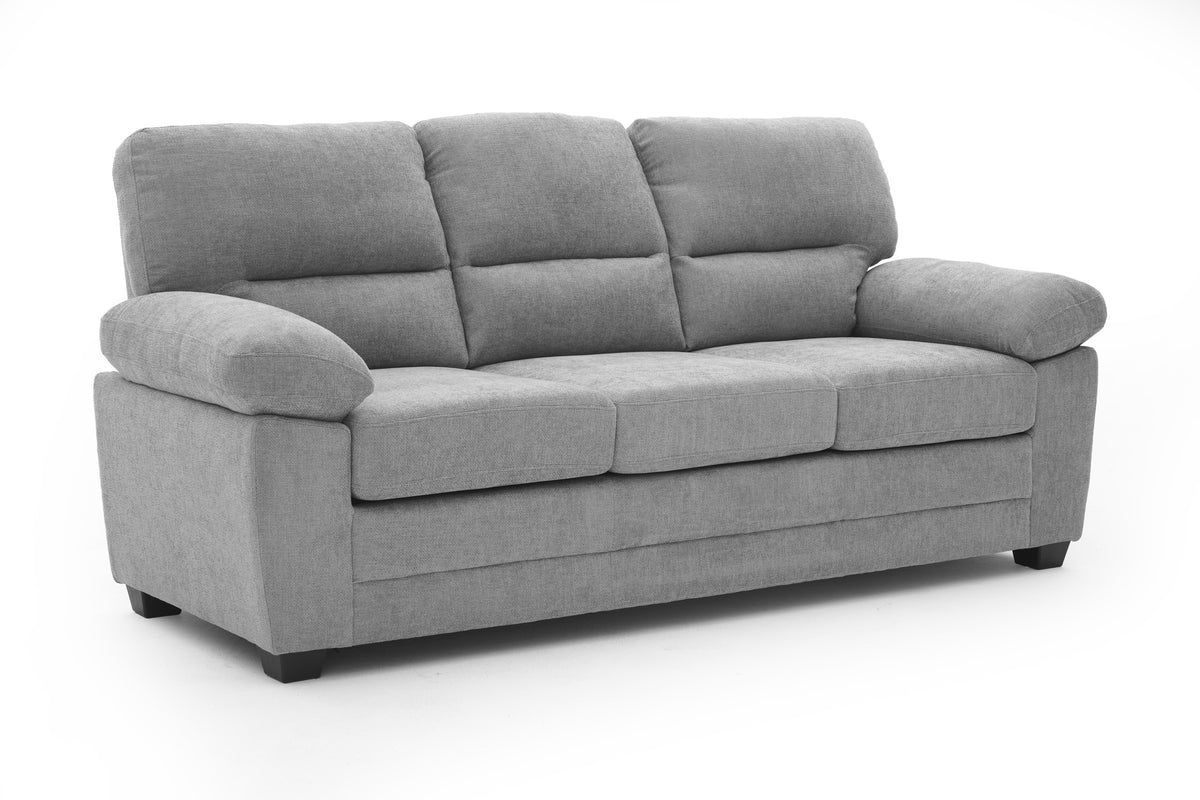 Grey Chenille Fabric 3 Seater Sofa LINCOLN