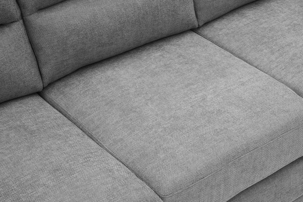 Grey Chenille Fabric 3 Seater Sofa LINCOLN