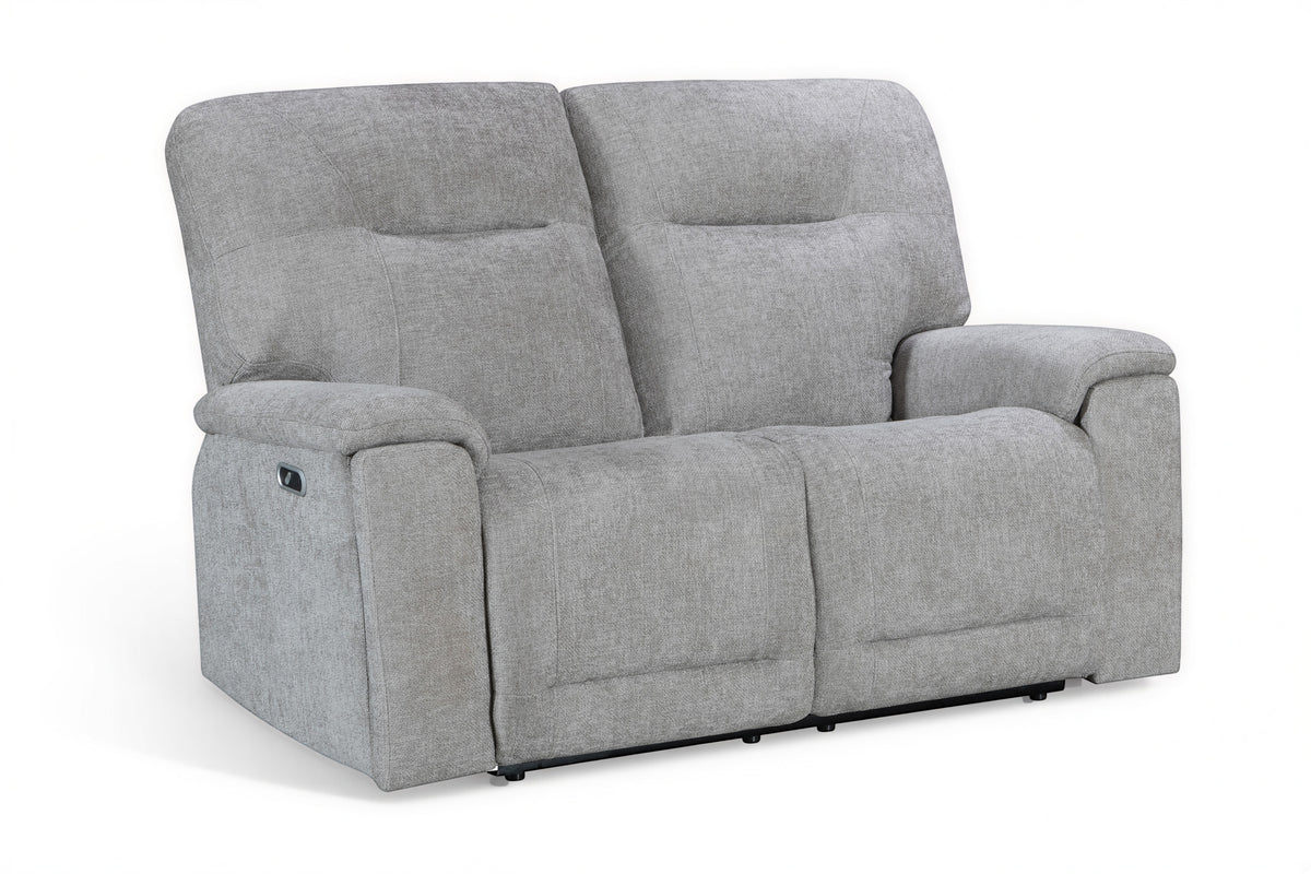 Grey Chenille Fabric Electric 2 Seater Recliner Sofa MOLENA