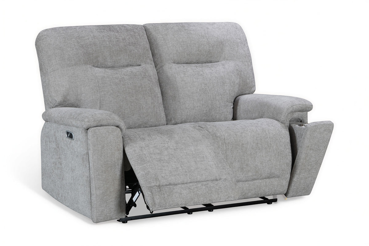 Grey Chenille Fabric Electric 2 Seater Recliner Sofa MOLENA