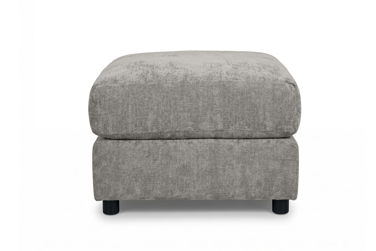 Grey Chenille Fabric Modular Ottoman MADDIE