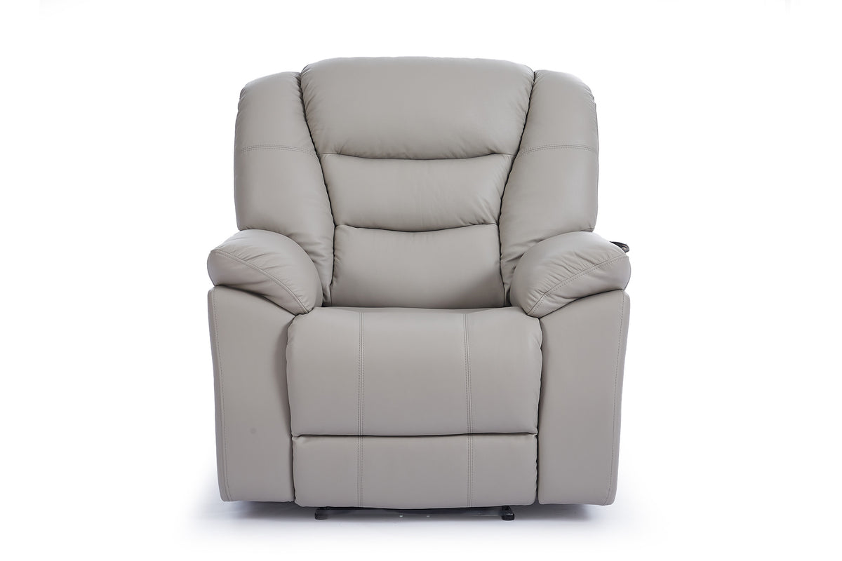 Grey Leather Electric 1 Seater Recliner Chair GIOVANNI
