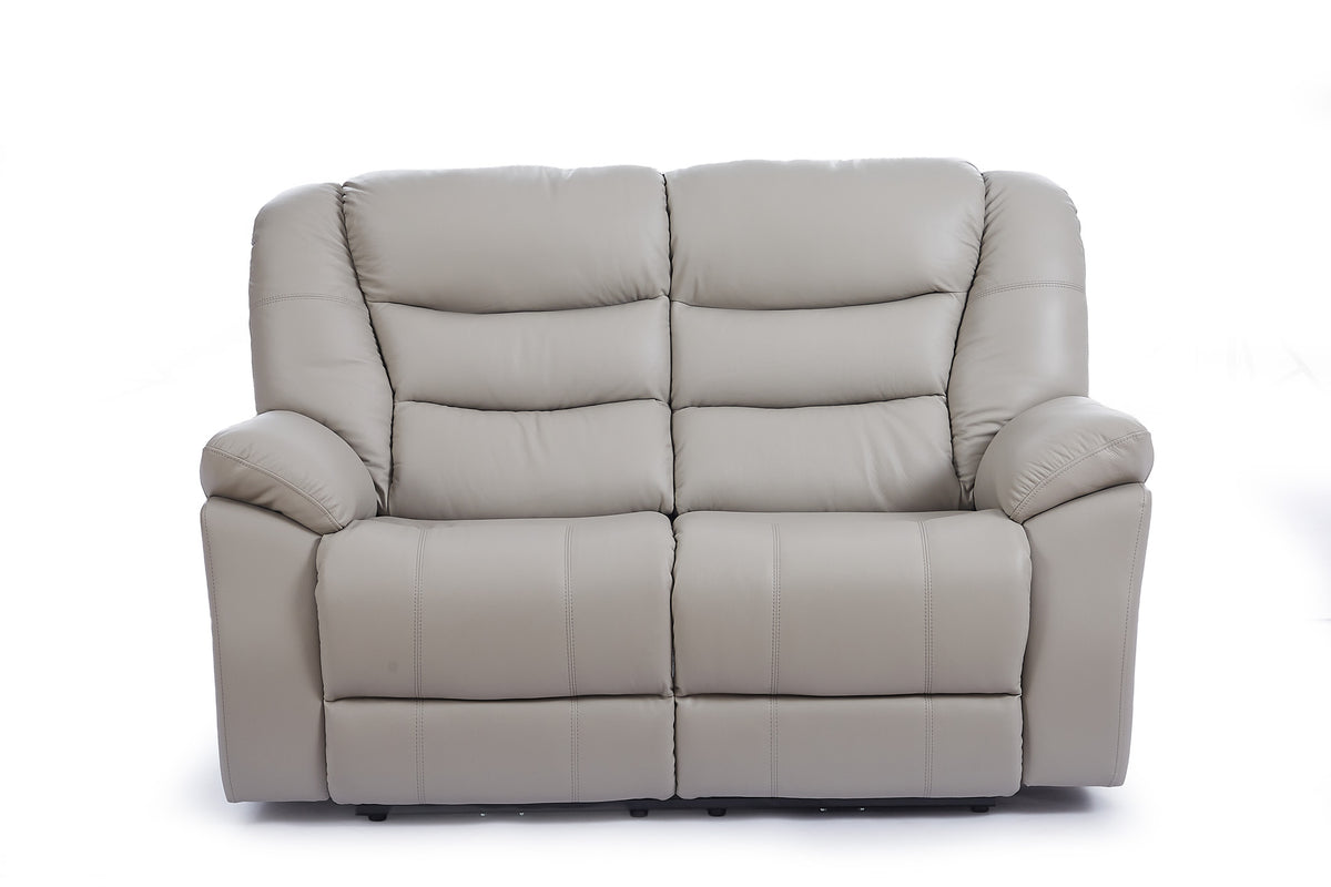 Grey Leather Electric 2 Seater Recliner Sofa GIOVANNI