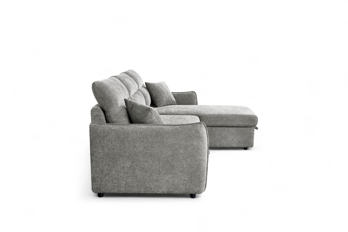 Grey Chenille Fabric 2C1 Corner Sofabed with Storage ARCHIE