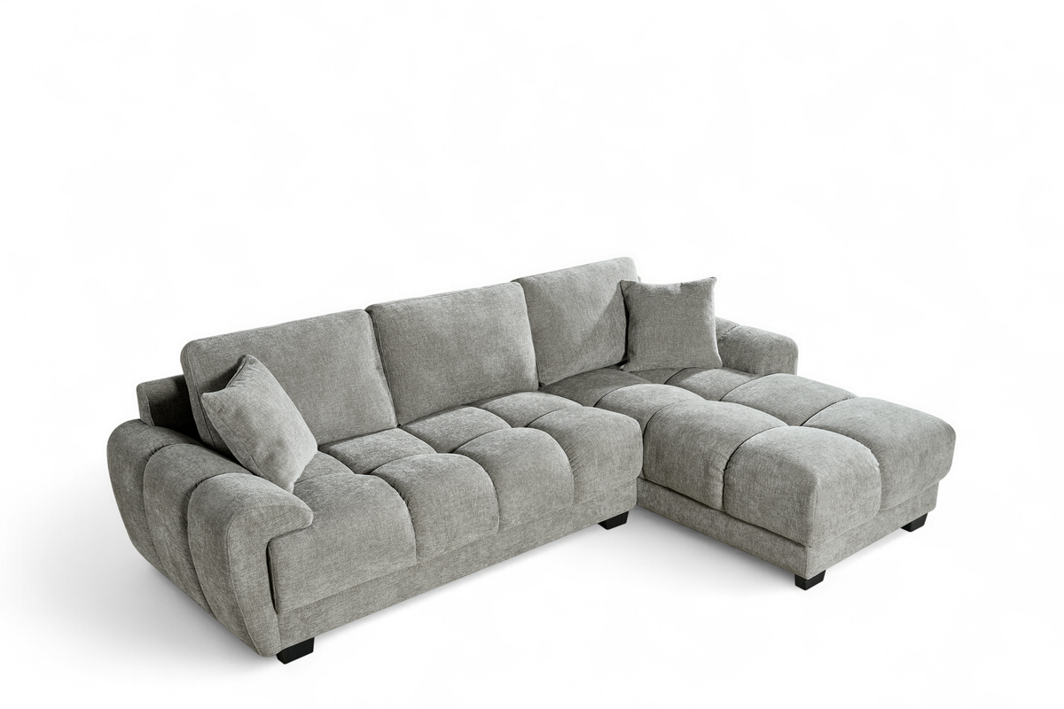 Grey Chenille Fabric 2C1 Corner Sofa JACK