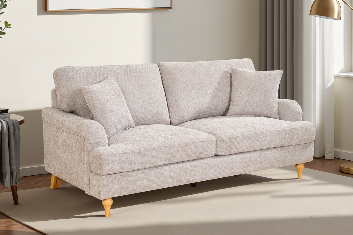 Grey Textured Chenille 3 Seater Sofa HAMILTON
