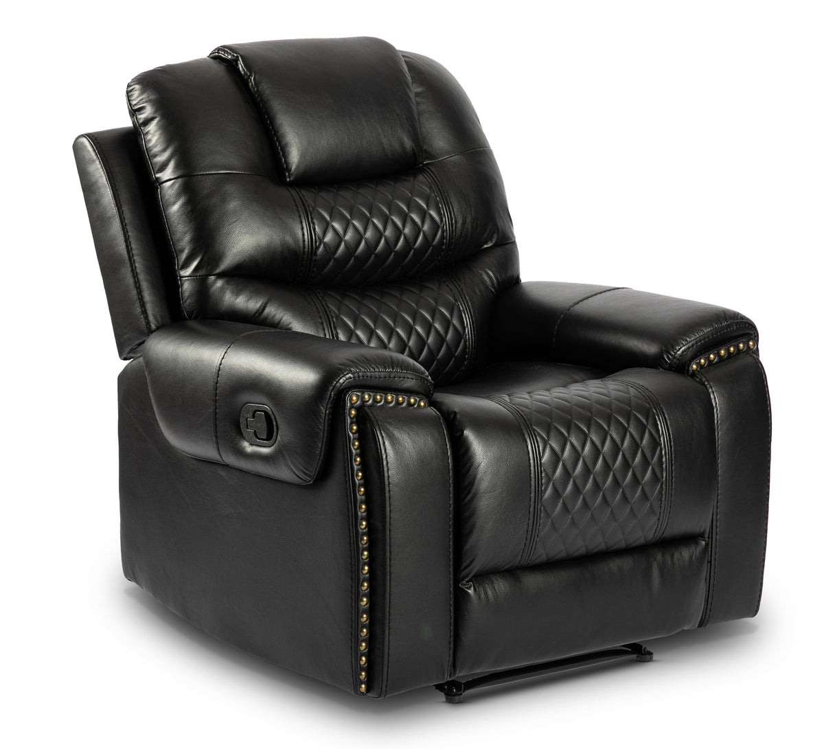 Faux Leather Black Manual Recliner Chair RAVENNA