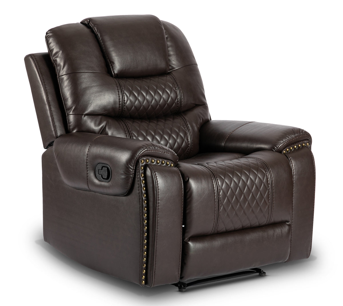 Faux Leather Brown Manual Recliner Chair RAVENNA