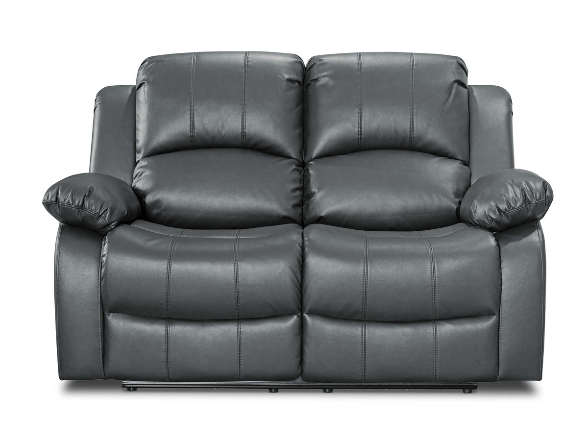 Faux Leather Grey 2 Seater Electric Recliner Sofa VALENCIA
