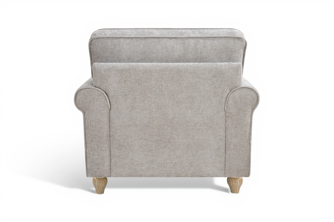 Grey Chenille Fabric 1 Seater Sofa with Round Legs FREDDIE