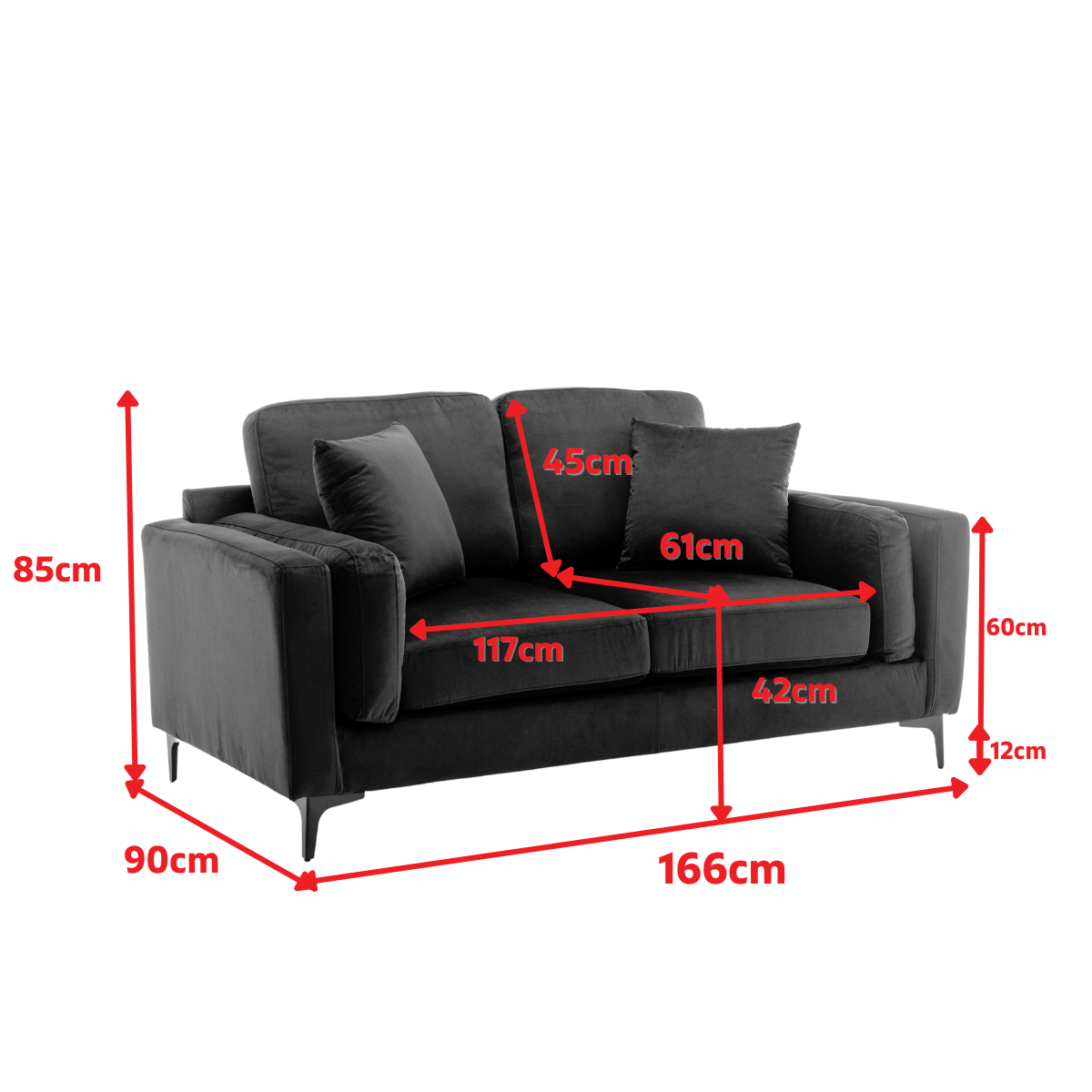 Product dimensions diagram