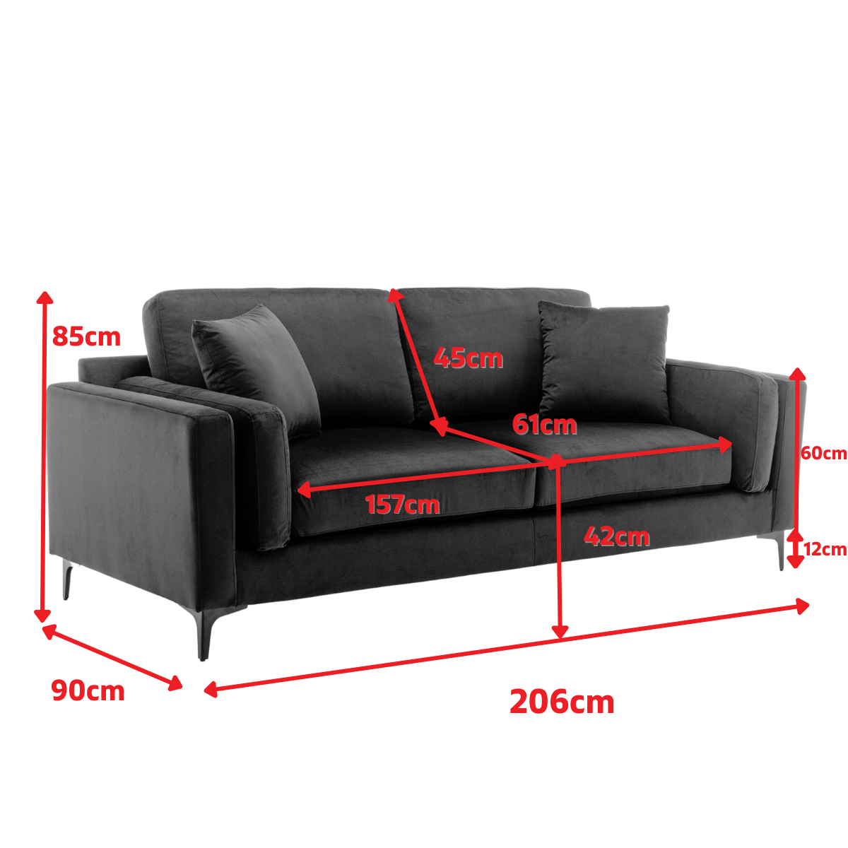 Product dimensions diagram