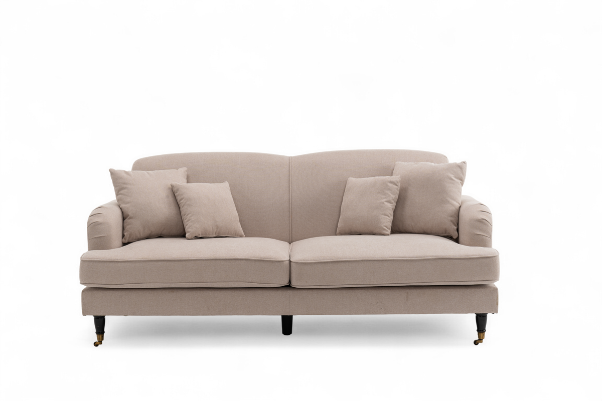 Fabric Beige 3 Seater Sofa ASHTON
