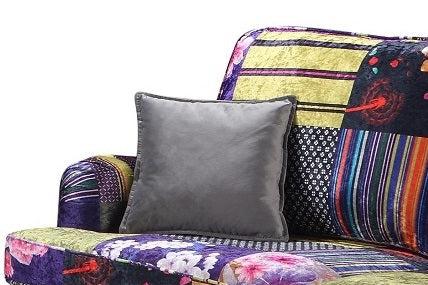 Multicoloured Fabric Patchwork 3 + 2 Seater Bella Sofa Set ASTBURY