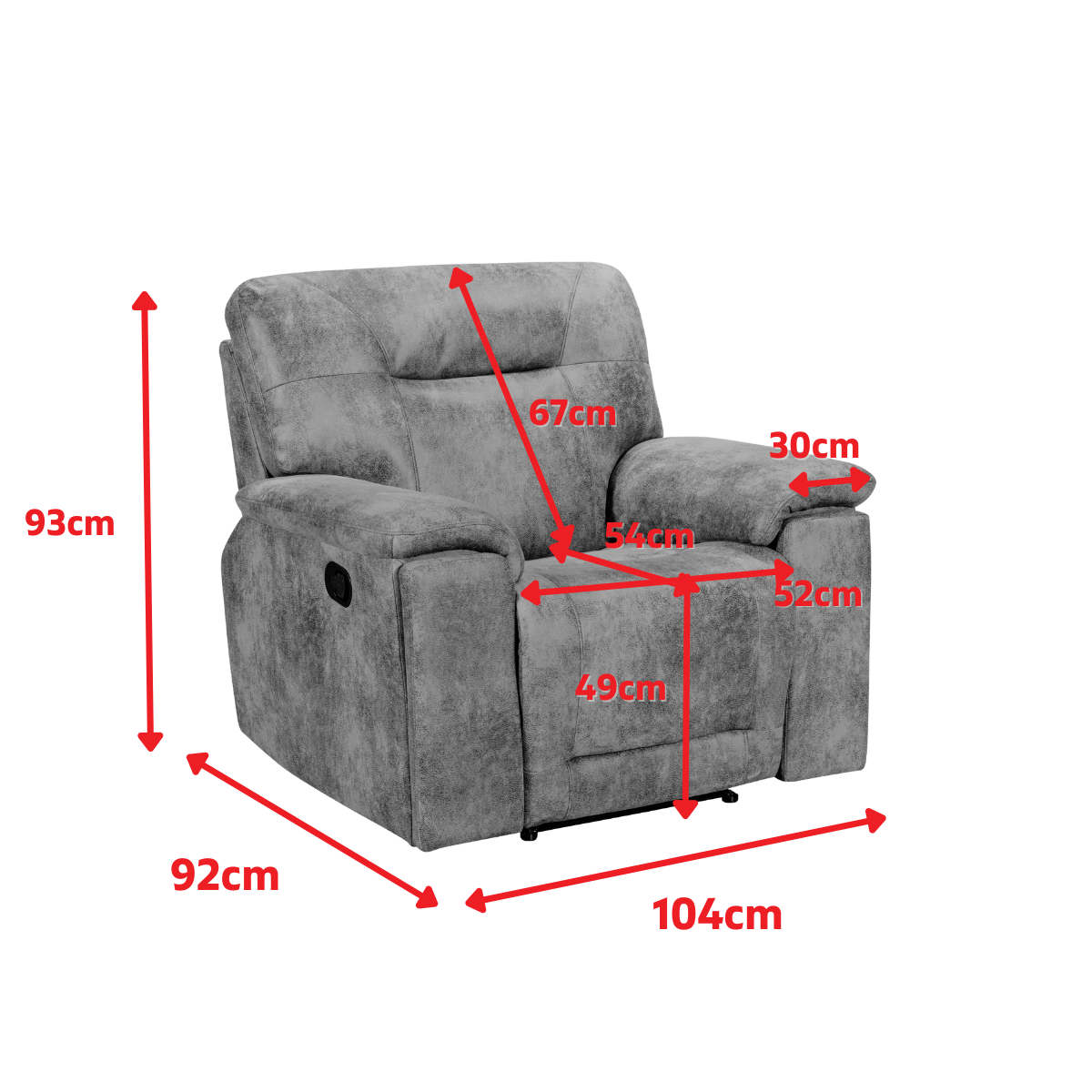 Product dimensions diagram