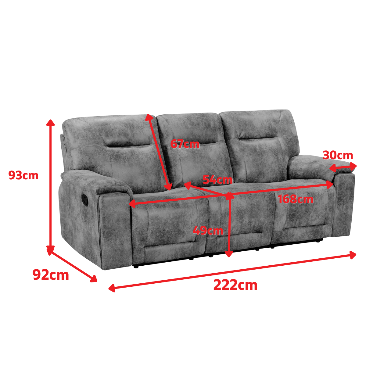Product dimensions diagram