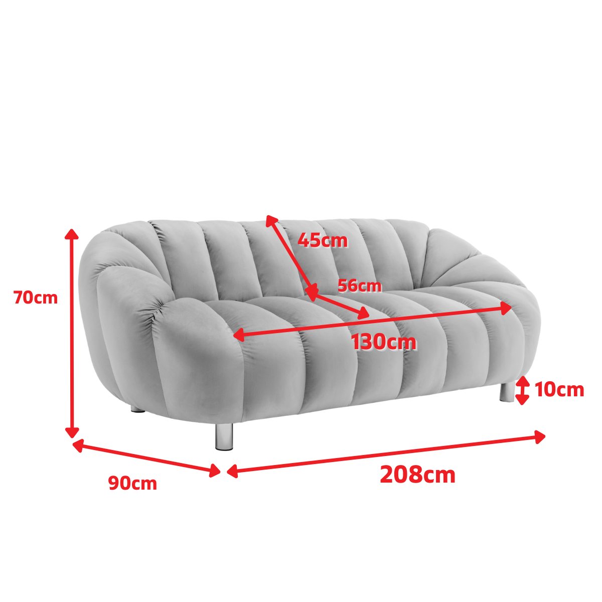Product dimensions diagram