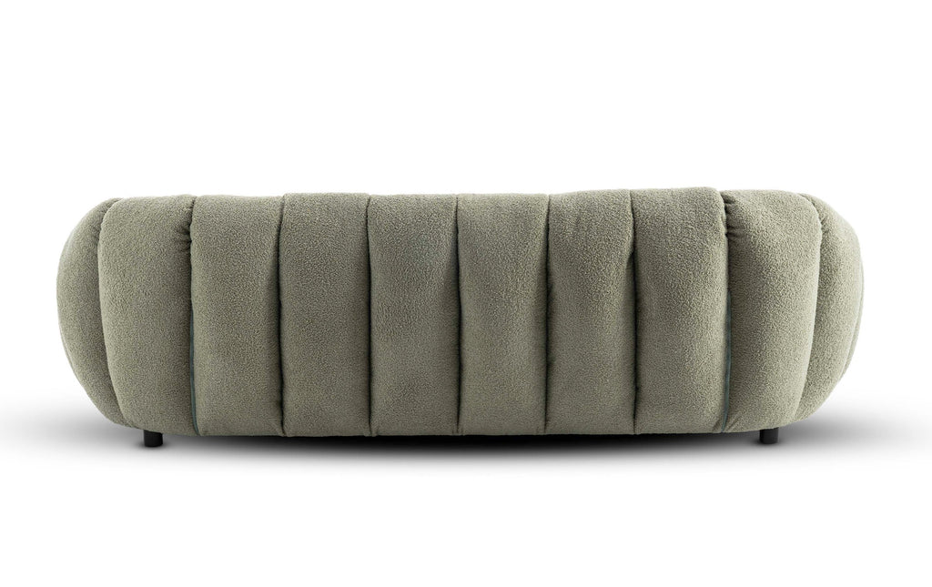 Teddy Boucle Fabric Sage Green Atrani 3 Seater Sofa