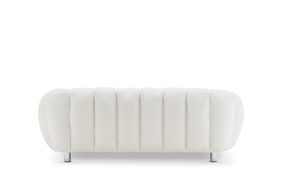 Teddy Boucle White 3 Seater Sofa REZZATO