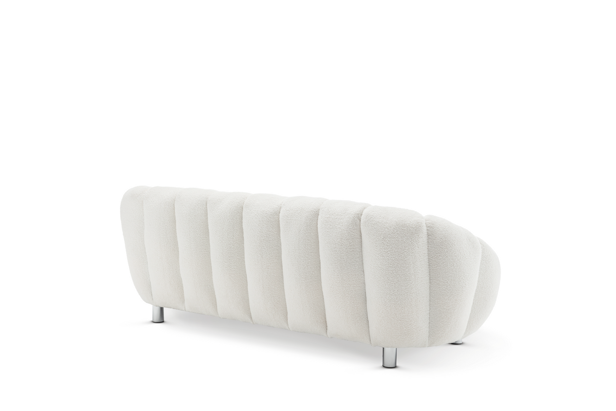Teddy Boucle White 3 Seater Sofa REZZATO