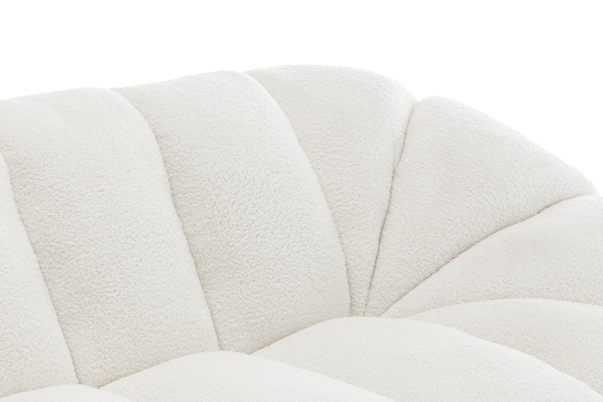 Teddy Boucle White 3 Seater Sofa REZZATO