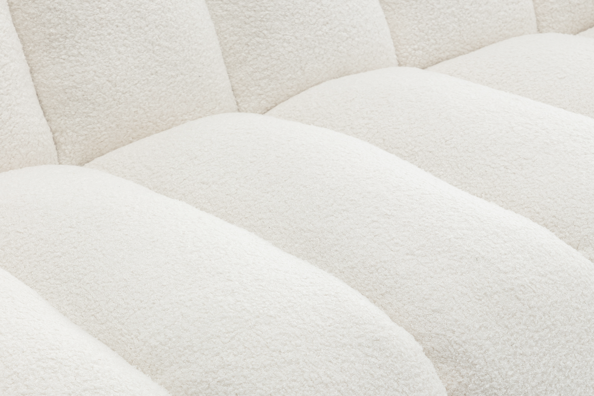 Teddy Boucle White 3 Seater Sofa REZZATO