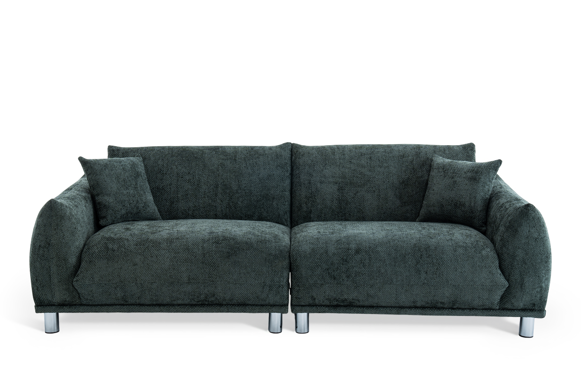 Textured Chenille Green 3 Seater Sofa MURANO