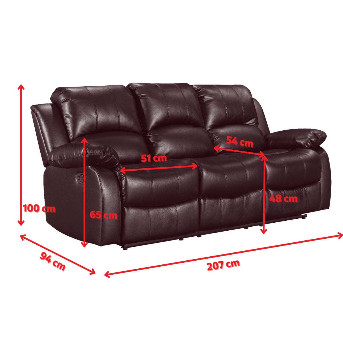 Product dimensions diagram
