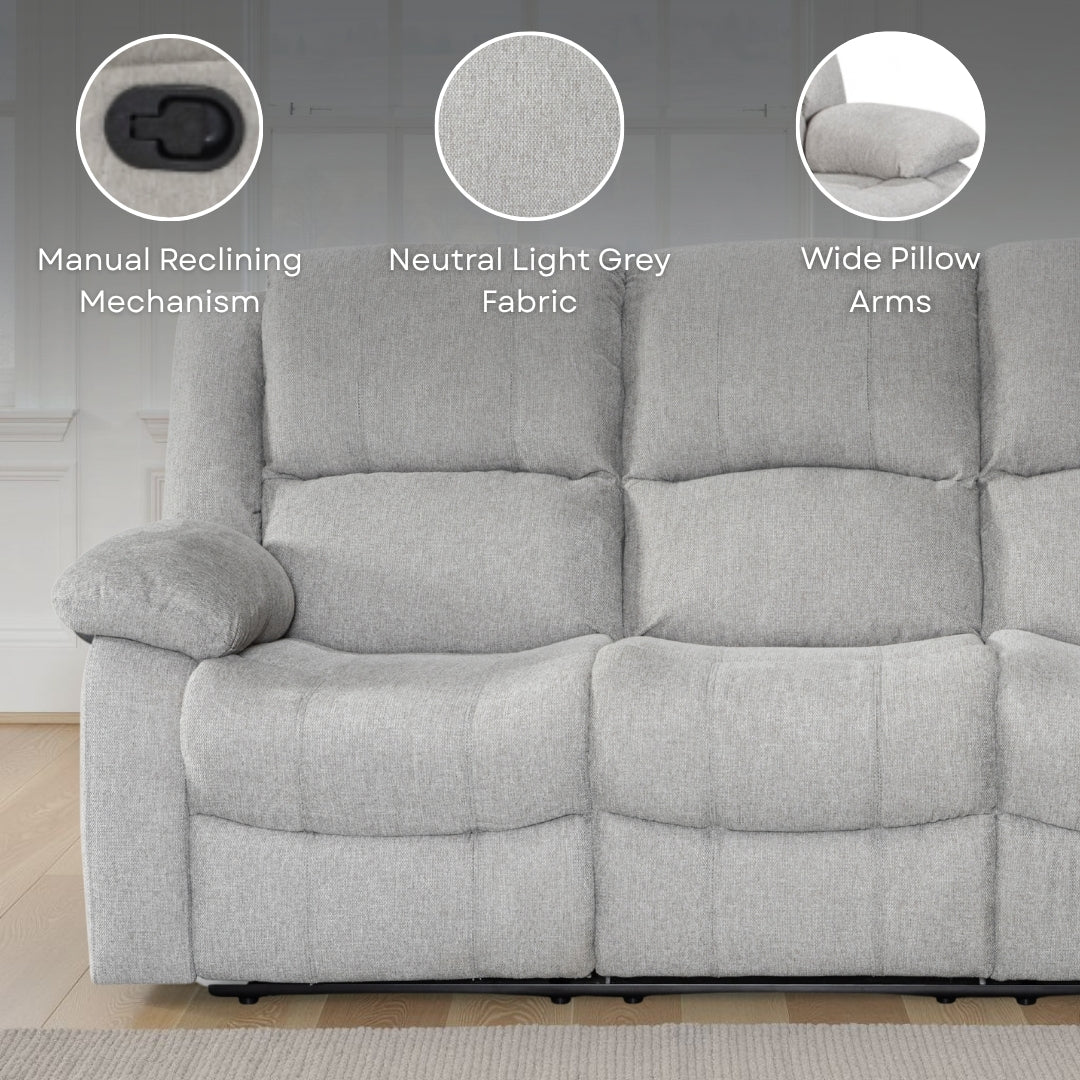 Fabric Beige 2 Seater Recliner Sofa VARESA