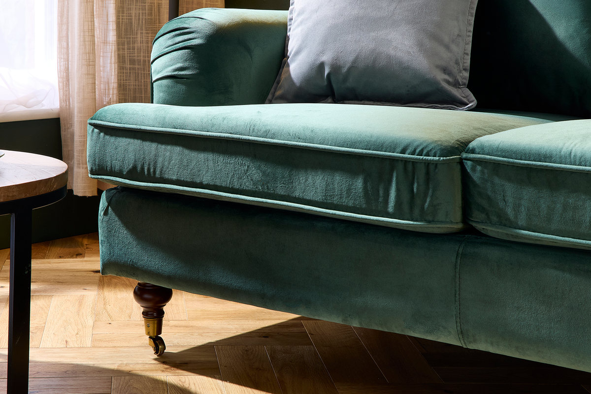 Velvet Bottle Green 2 Seater Bella Sofa ASTBURY