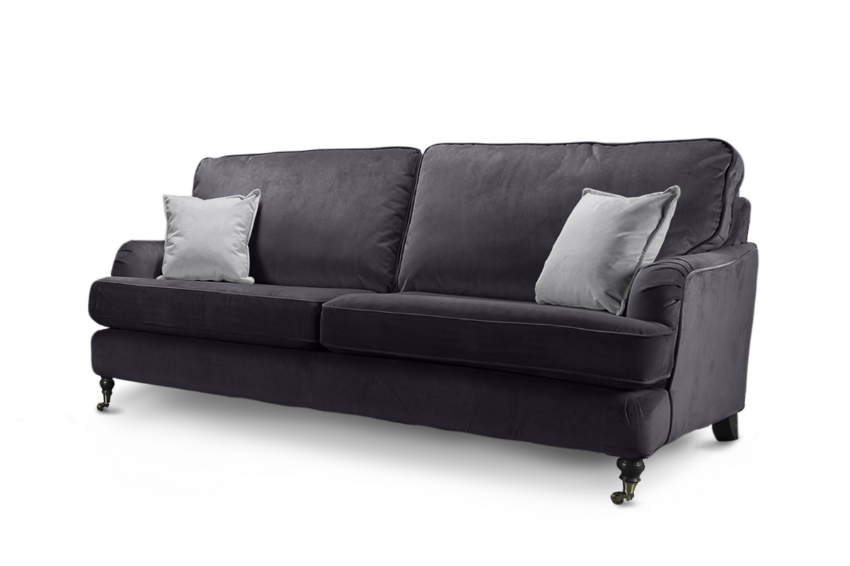 Velvet Dark Grey 3 Seater Bella Sofa ASTBURY