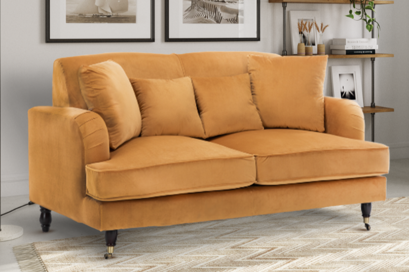 Velvet Gold 2 Seater Ashton Sofa