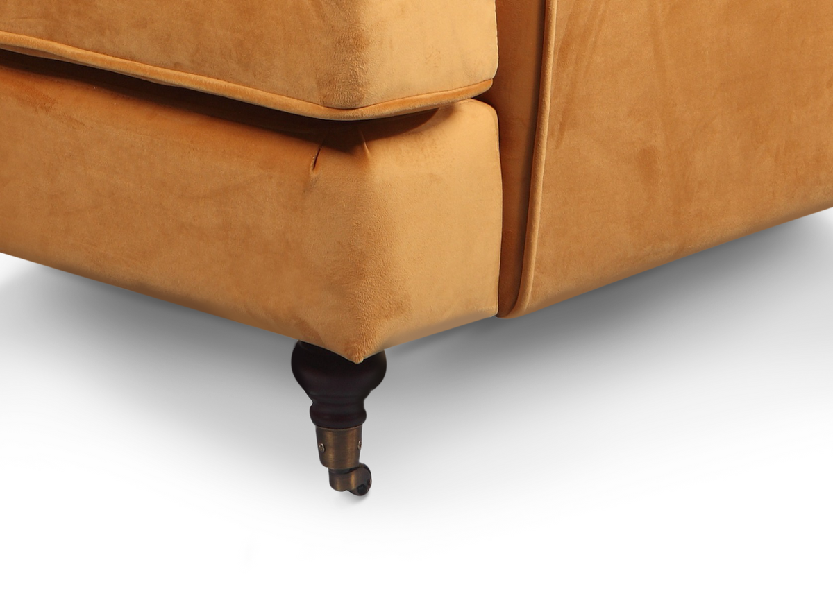 Velvet Mustard Gold 1 Seater Bella Sofa ASTBURY