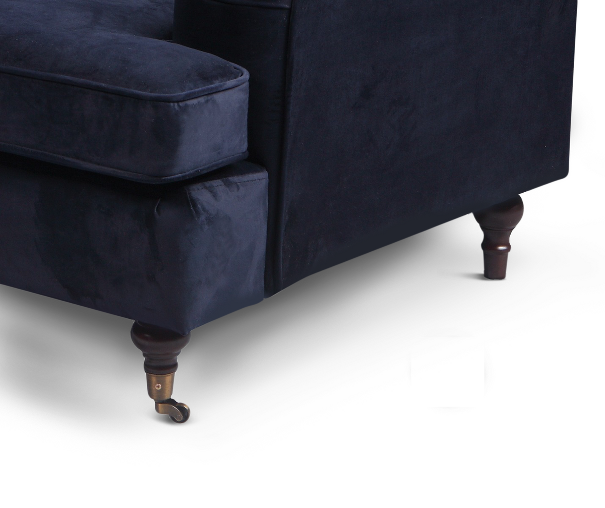 Velvet Navy Blue 1 Seater Bella Sofa ASTBURY