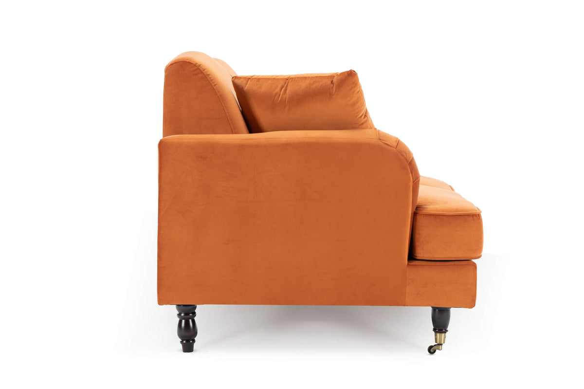 Velvet Orange 2 Seater Sofa ASHTON