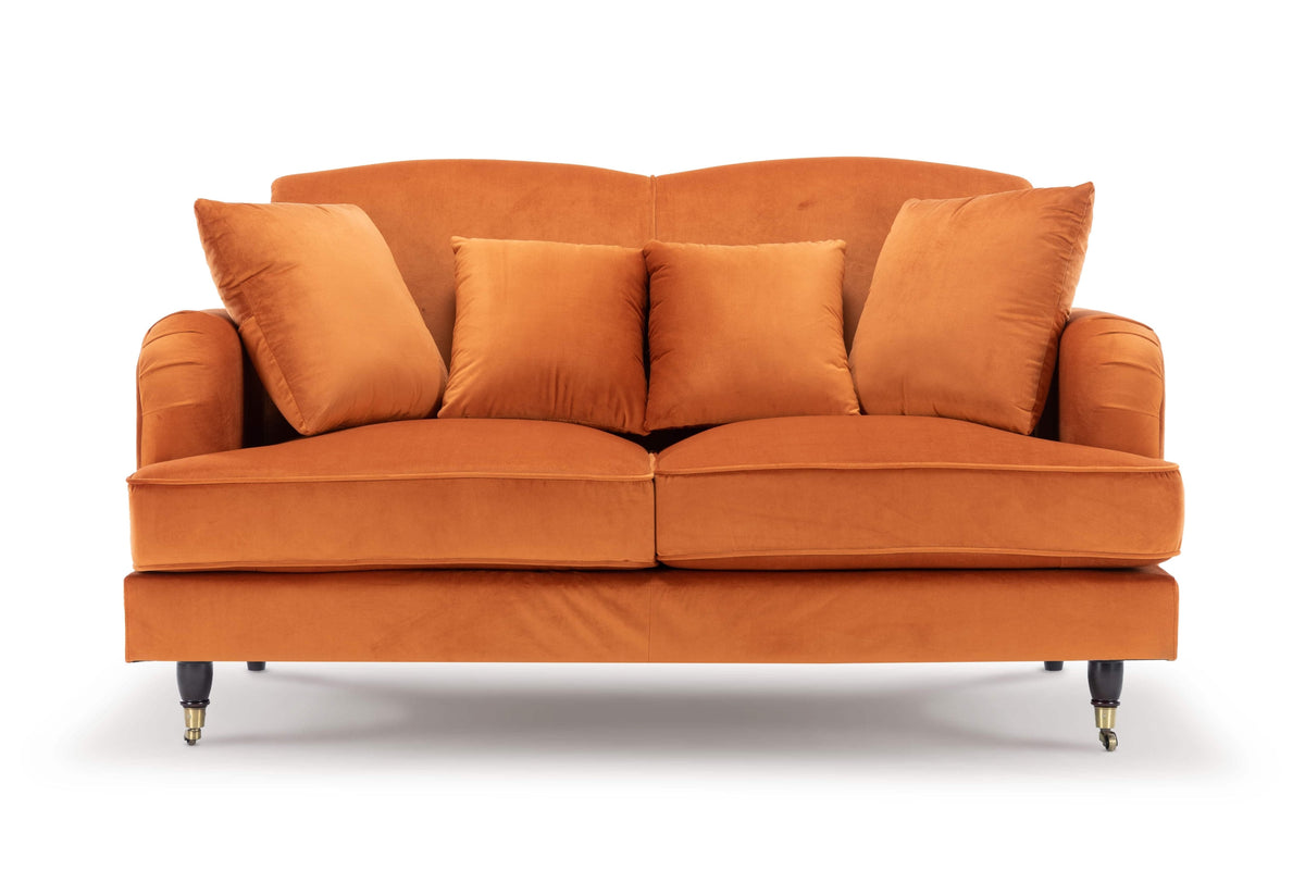Velvet Orange 2 Seater Sofa ASHTON