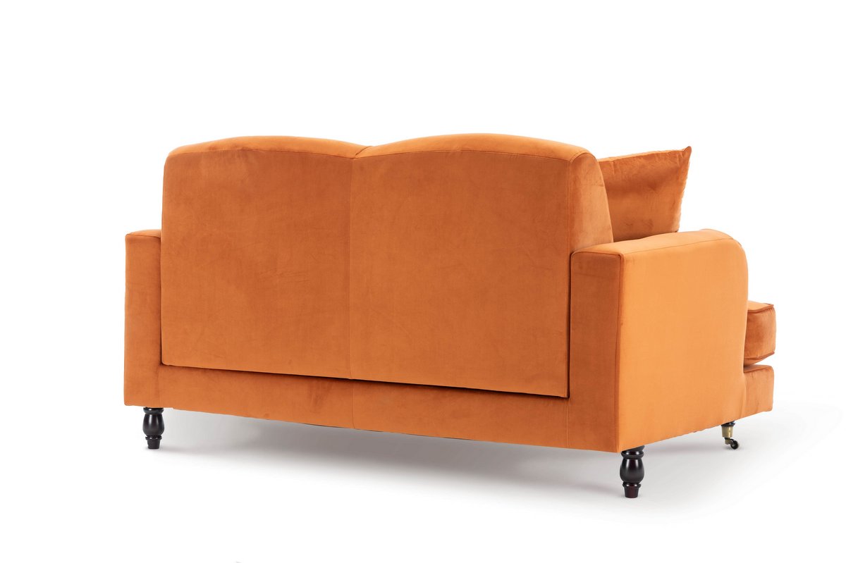Velvet Orange 2 Seater Sofa ASHTON