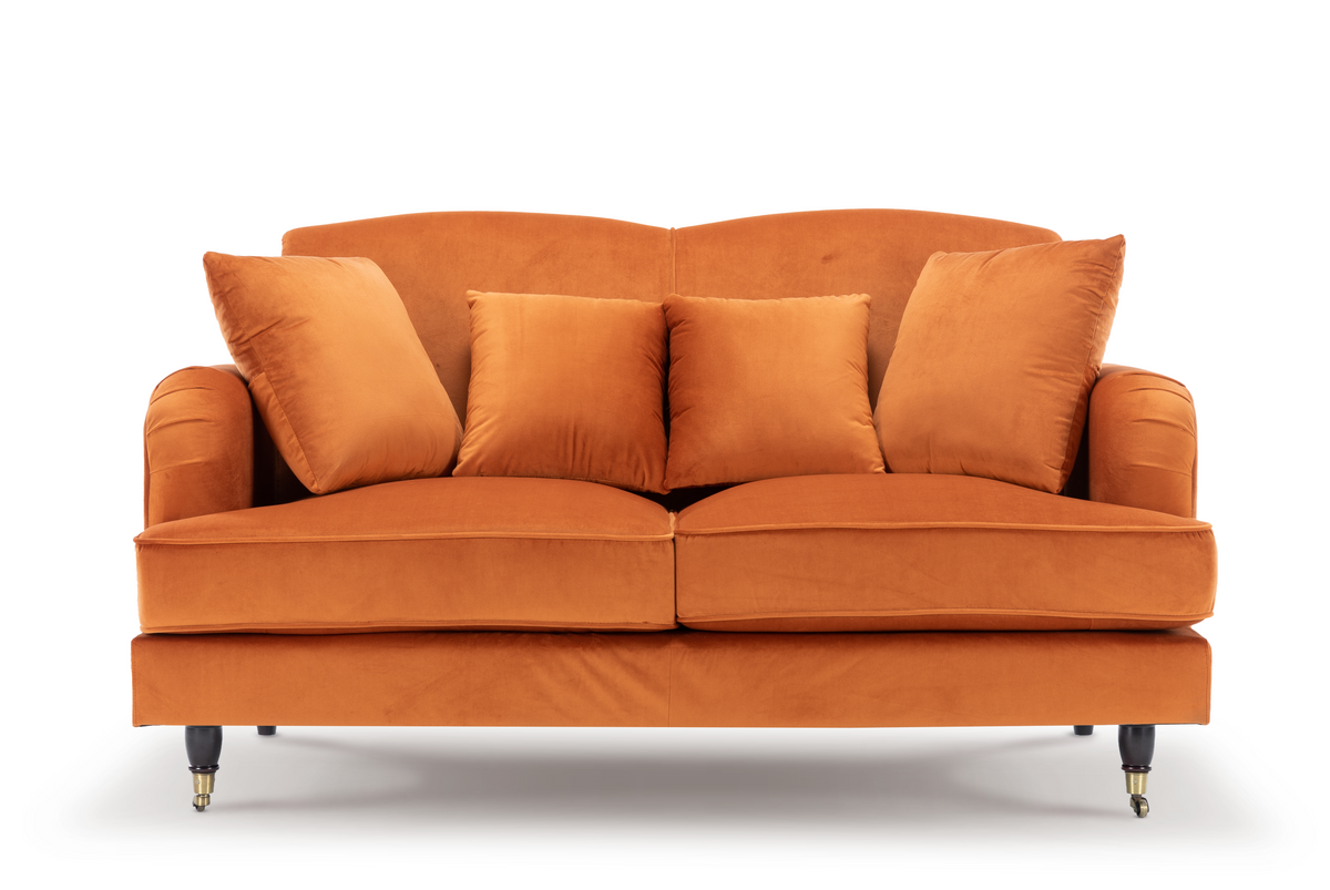 Velvet Orange 3 + 2 Seater Sofa Set ASHTON
