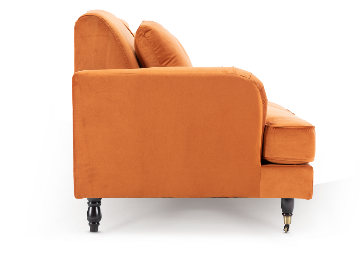 Velvet Orange 3 + 2 Seater Sofa Set ASHTON