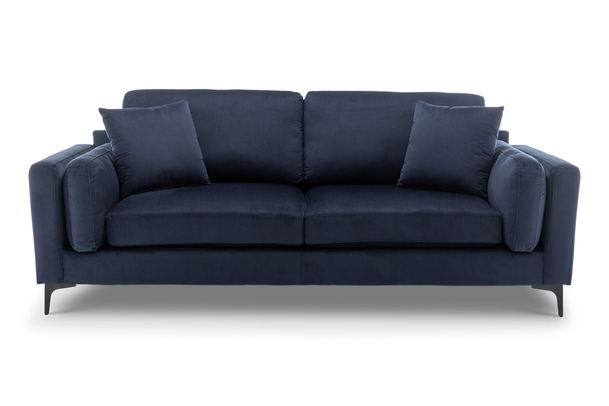 Velvet Navy Blue 3 Seater Sofa MARGHERA