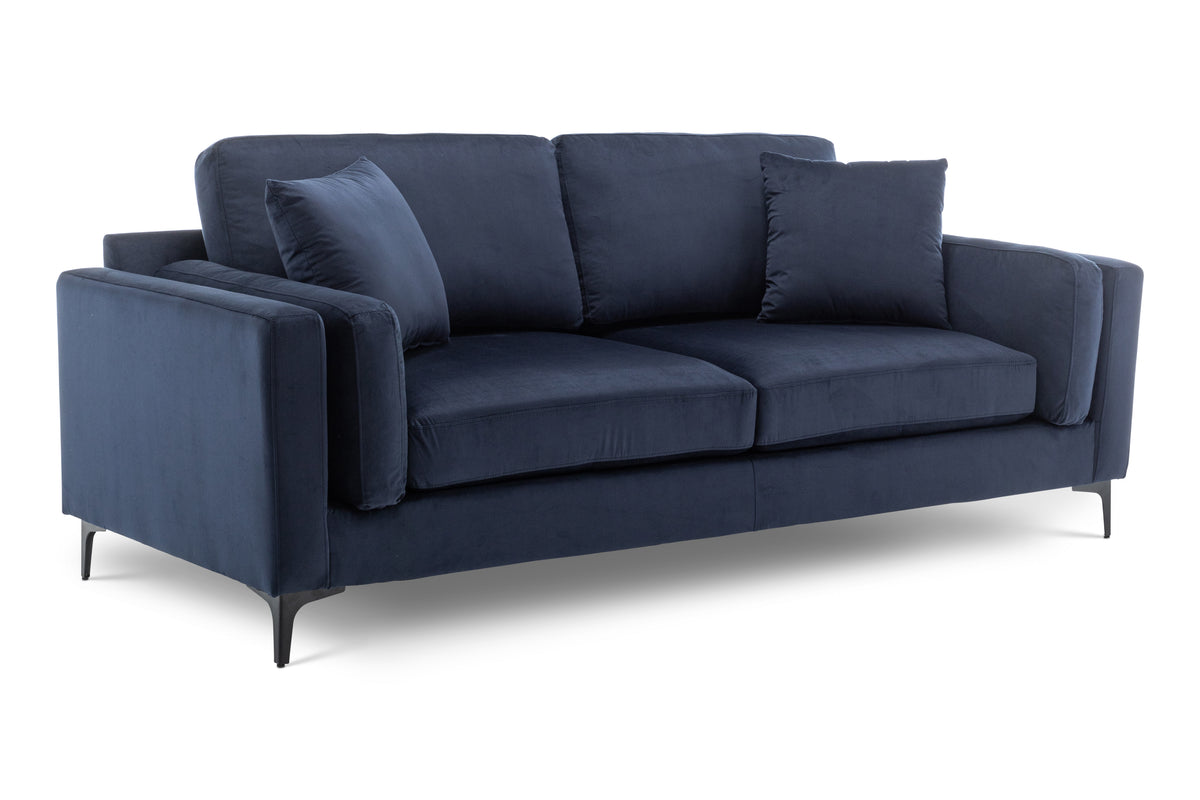 Velvet Navy Blue 3 Seater Sofa MARGHERA