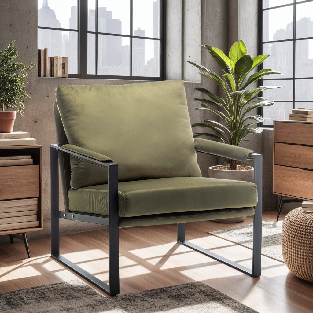 Velvet Sage Green Graziana Accent Chair