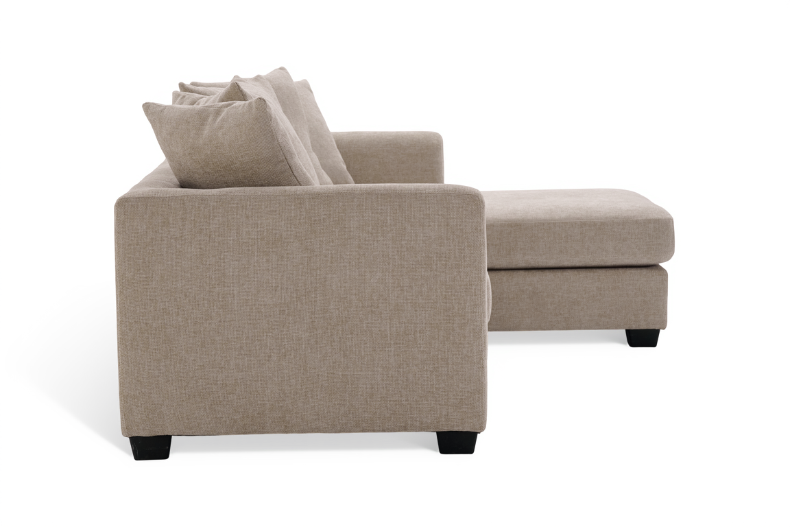 Beige Chenille 2C1 Corner Sofa with Chaise CHLOE