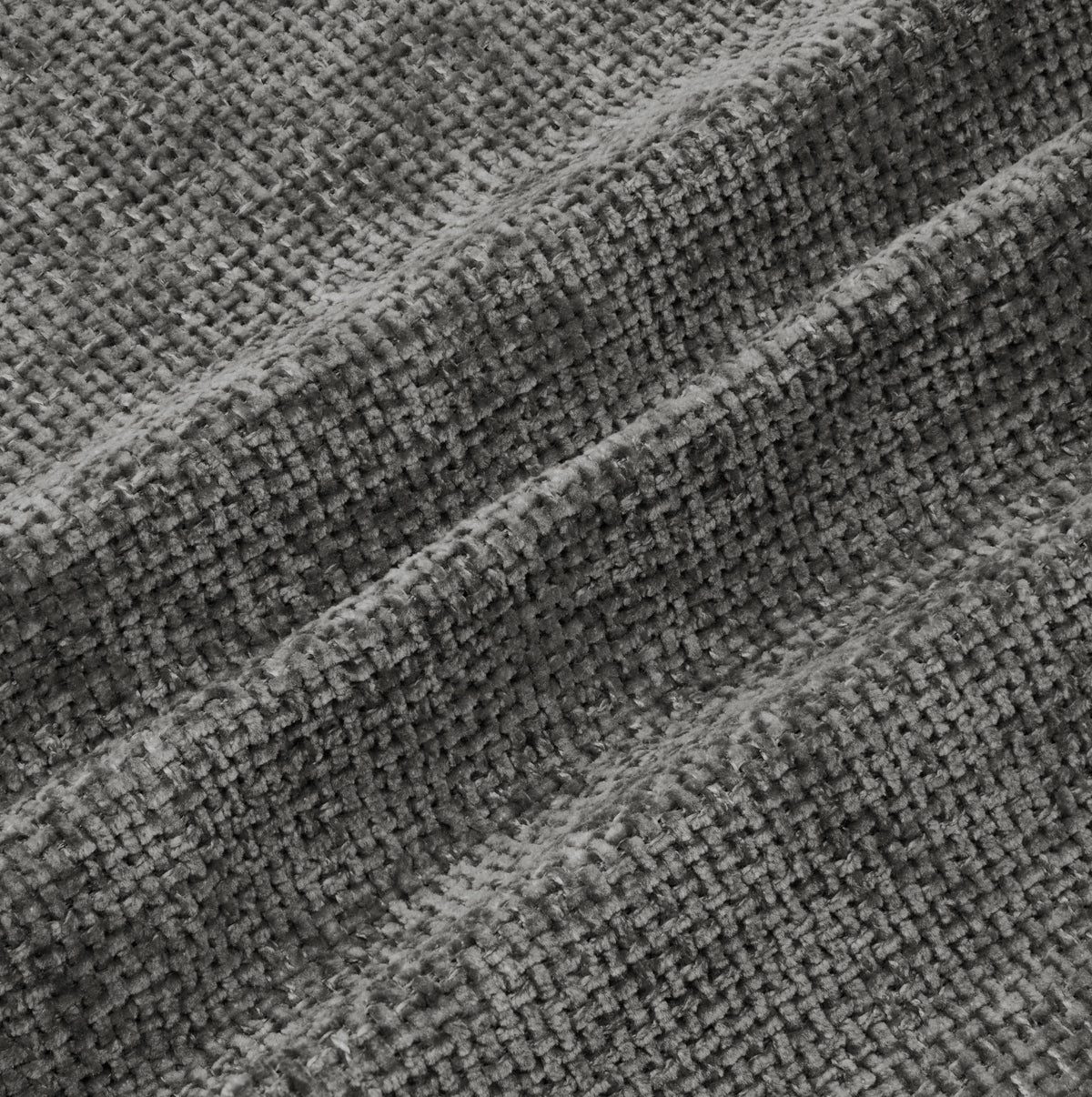 Dark Grey Chenille Fabric Swatch BREEZE