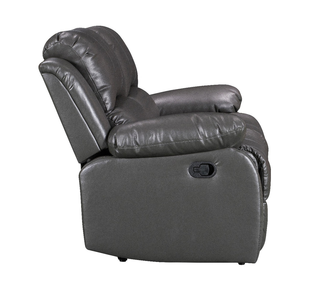 Faux Leather Grey 2 Seater Manual Recliner Sofa VALENCIA
