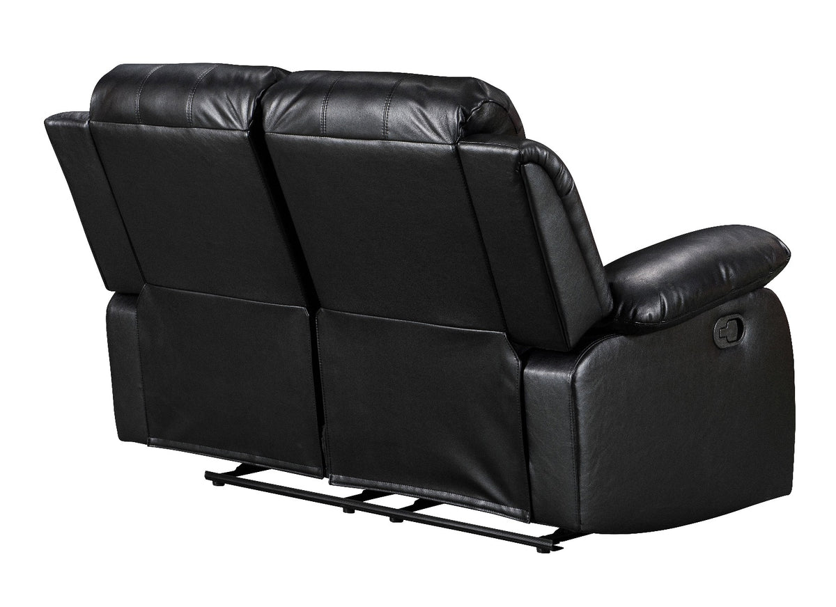 Faux Leather Black 3 + 2 Seater Manual Recliner Sofa Set VALENCIA
