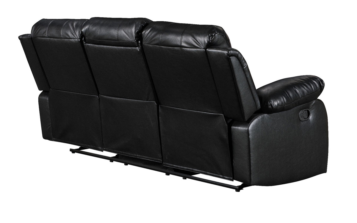 Faux Leather Black 3 + 2 Seater Manual Recliner Sofa Set VALENCIA