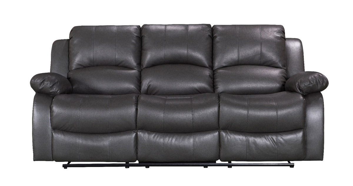 Faux Leather Grey 3 + 1 Seater Manual Recliner Sofa Set VALENCIA
